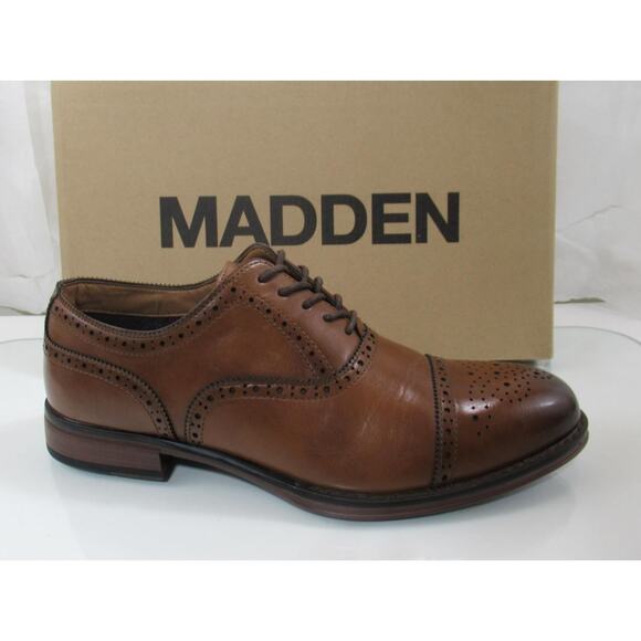 Men's Madden By Steve Madden Japlin Cap Toe Oxford Lace Up Shoes Cognac Size 10